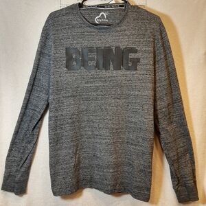 Being Human men's dark grey crewneck long sleeve shirt, Size XL
